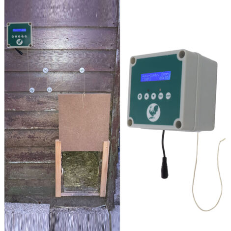 Motorisation Automatique Porte Poulailler IP44 - Kit Contrôleur Électrique avec Timer, Sensor Lumière et Télécommande