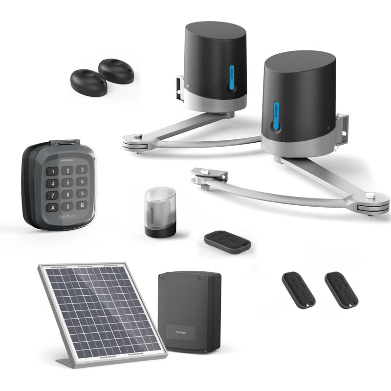 Motorisation Solaire pour portail battants Avidsen orane se+ Digicode + 2 télécommandes supplémentaires (3 en tout)