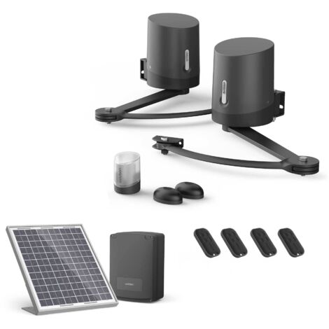 Motorización para puerta batiente Avidsen ORANE510 + kit solar + 2 mandos a distancia adicionales (4 en total)