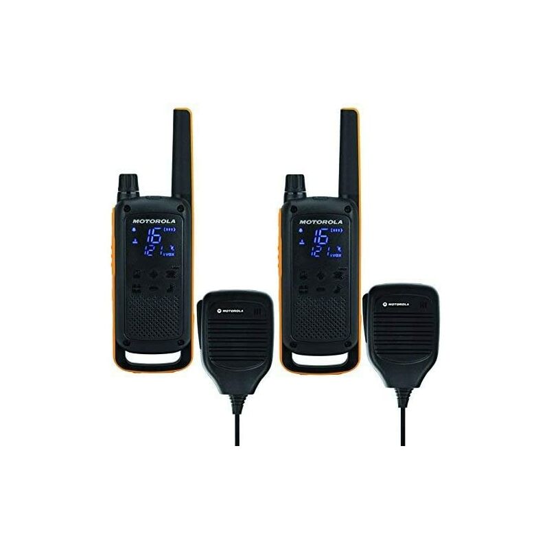 Image of Motorola - t82 extreme rsm nero giallo coppia di walkie talkie con altoparlanti