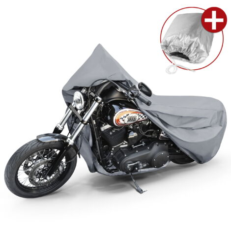 Motorrad Abdeckplane L, Motorrad Abdeckplane aus robustem PVC, Motorrad-Garage wasserdicht - 250x100x130 cm grau