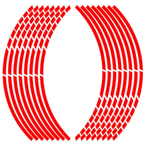 Motorrad-Felgenstreifen, Felgenaufkleber, Fahrradfelgenaufkleber, Reflektierende Felgenaufkleber, Reflektierende Motorradfelgen, für Fahrräder, Motorräder und Autos, Rot, 18 Stück