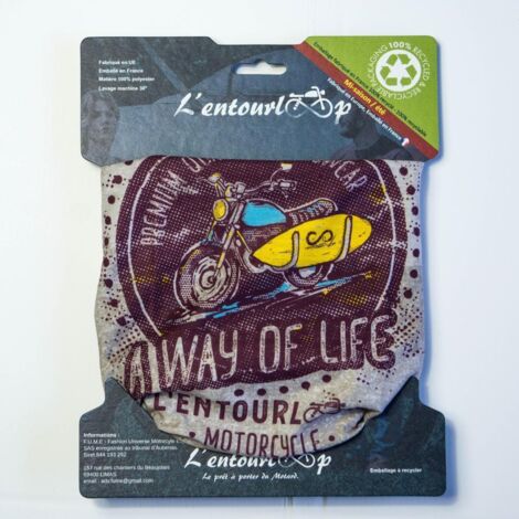 Motorrad-Halstuch l'entourloop motorcycle beach Farbe grau 100%