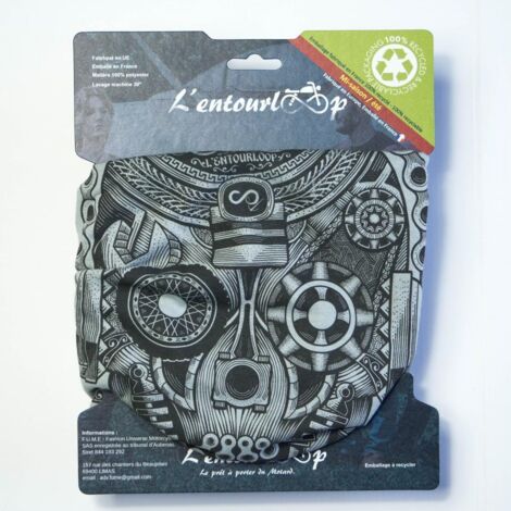 Motorrad-Halstuch l'entourloop motorcycle skull grau 100%