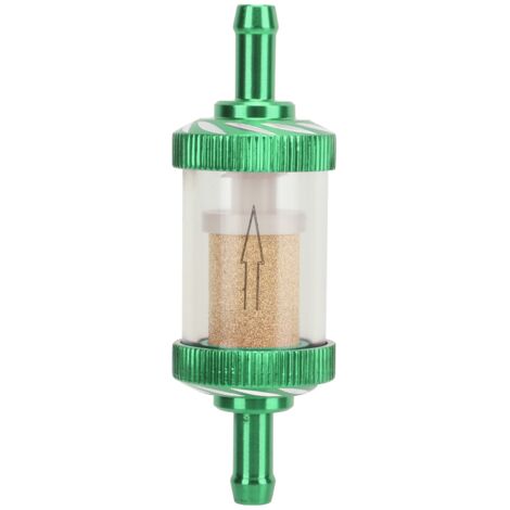 Motorrad-Kraftstofffilter, Inline-Kraftstofffilter, Motorrad-Kraftstofffilter aus hitzebeständigem ABS für Motorräder, 6 mm Durchmesser (grün).