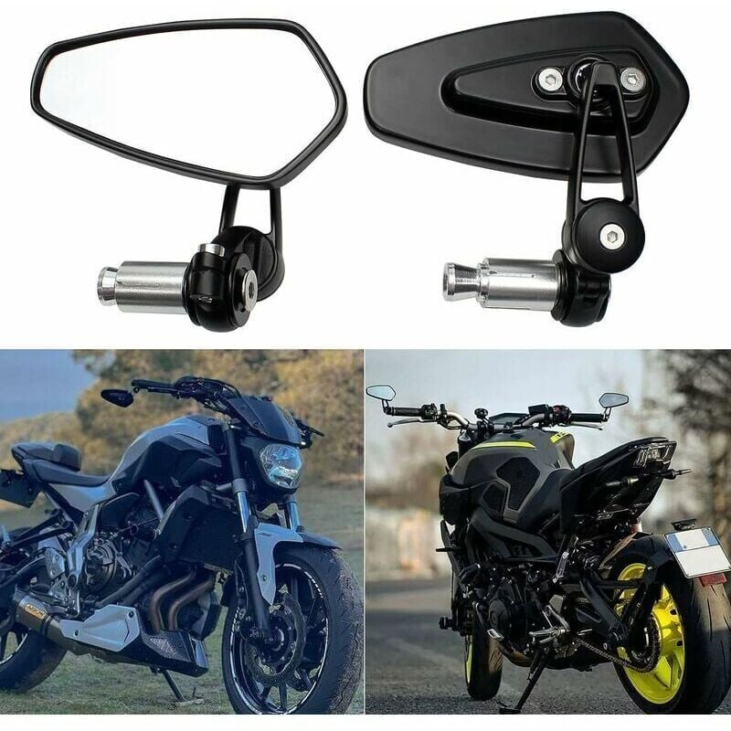 Image of XVX - Motorrad-Lenkerspiegel, Motorrad-Rückspiegel für XJ6 MT01 MT03 MT07 MT09 (schwarz)