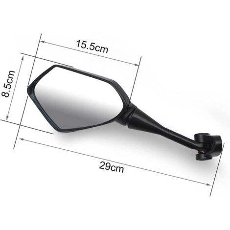 Motorrad-Rückspiegel, Retro-Motorradspiegel, 2 ABS-Motorradspiegel, um 360 Grad drehbarer Diamant-Pentagon-Spiegel mit Schrauben