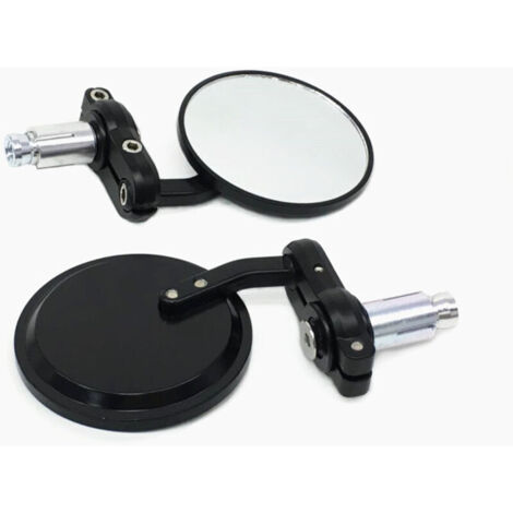 Motorrad-Rückspiegel, universelle 22-mm-Lenkerendspiegel (7/8 Zoll), hochauflösend, bruchsicher. 3-Zoll-Rundlenkerspiegel (2 Stück).