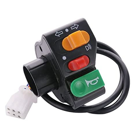Motorrad-Scheinwerferknopf, LED-Motorrad-Lenkerschalter, Motorrad-Ein/Aus-Knopf 3 in1, LED-Motorrad-Blinker, wasserdichte Hupe, Nebelscheinwerfer, Multifunktions-Tastenlichter und Komponenten