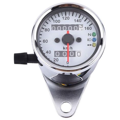 motorrad tacho,Kilometerzähler,Duokon Motorrad-Tachometer, 1-teiliger Universal-Motorrad-Kilometerzähler Tachometeranzeige Dual Digital Display KM/H.(Silber)
