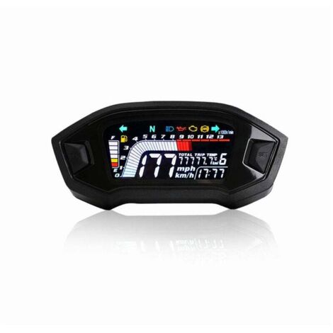 Motorrad Tachometer Drehzahlmesser Universal LCD Digital Manometer Kraftstoffstand Meter für 1,2,4 Zylinder