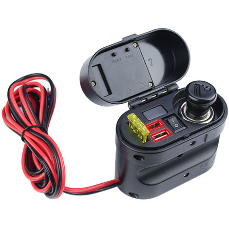 Motorrad-Zigarettenanzünderbuchse mit zwei USB-Anschlüssen und Voltmeter