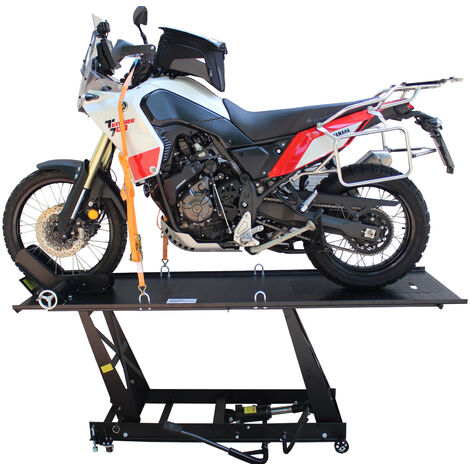Motorradhebebühne hydraulisch 450 kg Extra-Breit 67,5 cm Montagebühne Montagerampe Heber schwarz