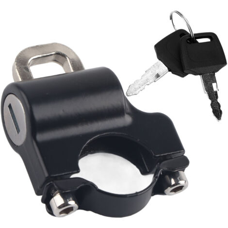 Motorradhelm-Sicherheitsschloss – Universelles 22-mm-Lenkerschloss – 2 Schlüssel im Lieferumfang enthalten (Schwarz)