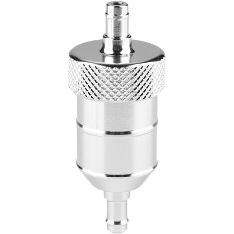 Motorradöl- und Kraftstofffilter, Yctze Universal 8mm Motorradöl- und Kraftstofffilter für Motorräder (Silber).