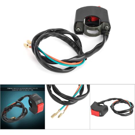 Motorradscheinwerfer-LED-Ein-/Ausschalter mit rotem Knopf – 7/8-Zoll-Lenkerhalterung