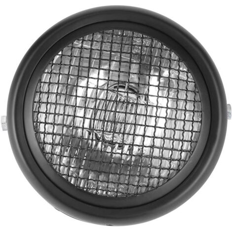 Motorradscheinwerfer und Gehäuse, 7 Zoll 55 W Retro-Motorradgrillscheinwerfer mit hoher Helligkeit, Halogen-Scheinwerfer [Klare Linse]