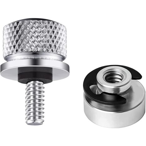 Motorradsitz-Befestigungsbolzen, Muttern-Set, 1 Satz Sitzmontagebolzen, Aluminium-Motorradsattel mit Gewinde für Harley Davidson (Silber)