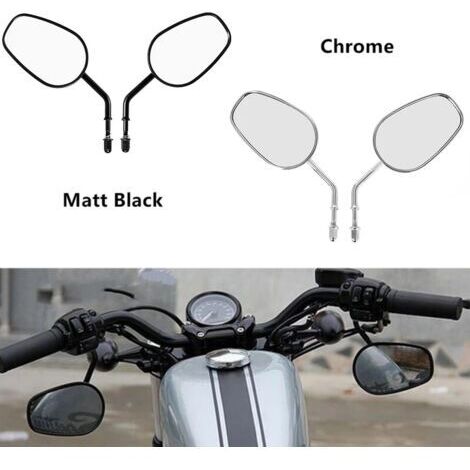 Motorradspiegel Harley-Spiegel Premium-Rückspiegel komplett aus Metall, kompatibel mit Harley 883 Spiegeln (Schwarz)
