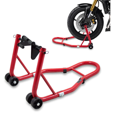 Motorradständer Vorn Motorrad Montageständer Vorderrad Transportständer Rot Aufnahme 21 - 26 cm + für fast alle Motorräder geeignet
