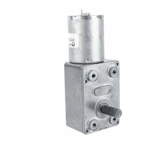 Motorreductor eléctrico reversible de 12 V CC con turbina de alto par y engranaje helicoidal para ventanas y abrepuertas (6 RPM)--