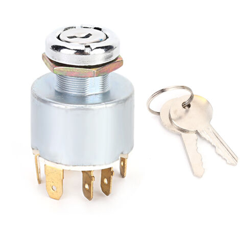 Motorstartschalter, 12V Zündschalter, 4-Positionen-Schalter, Zündschloss mit 2 Schlüsseln für Autos, Motorräder, Boote.