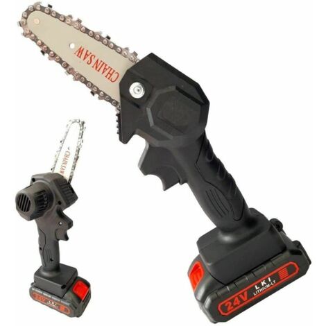 Motosega a batteria 4 Pollici Portatile 24V con una batteria inclusa Mini elettrosega tagliarami