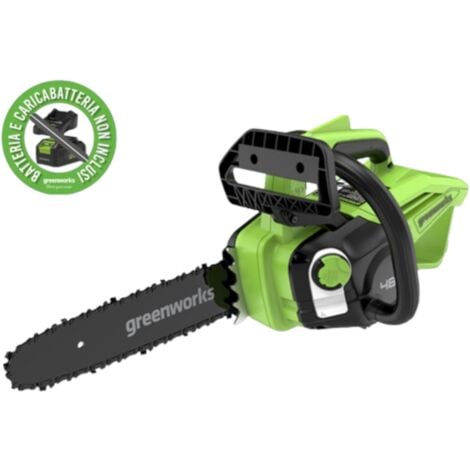 Motosega a batteria 48V lama 25 cm con catena autolubrificante Greenworks GD48TCS
