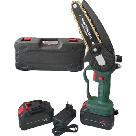 Motosega A Batteria Mini Mini Motosega A Batteria 8 Pollici 68Vf - Elettrosega Senza Filo Per Tagliarami - Verde, Con Lubrificazione Automatica Motosega Per Taglio Rami - Foto 12