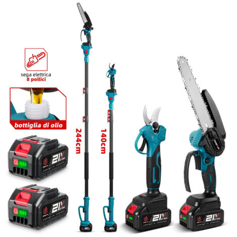 Motosega A Batteria 18V 8 Pollici YOFIDRA Con Catena Di Ricambio E Valigetta - Compatibile Makita