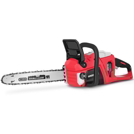 Motosierra de batería de litio 56V y velocidad máxima 19m/s, espada 16" (Oregon) + funda espada, pantalla LCD, batería y cargador NO INCLUIDOS - Greencut GS560L