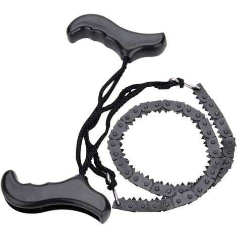 Motosierra de bolsillo YMYNY para acampar, motosierra de mano con mangos de acero y cuchilla de repuesto para equipo de supervivencia, acampada y caza (48 cm)