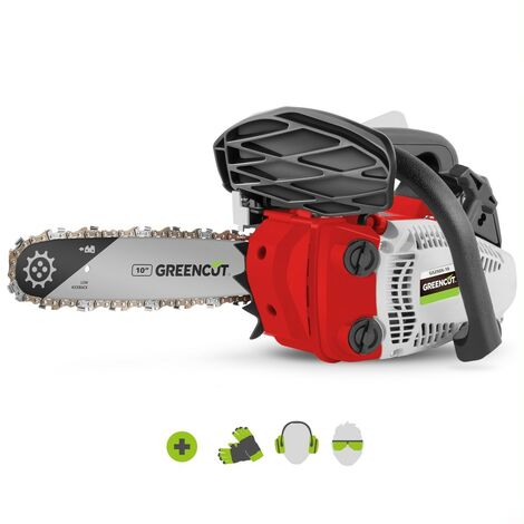 Motosierra de gasolina 25cc 1,4cv espada 10” poda ligera y potente -GREENCUT