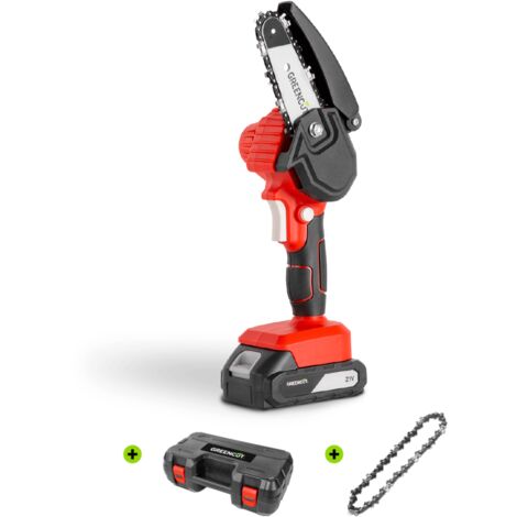 main image of "Motosierra de mano bateria litio 21V para poda 2 espadas 260mm - 4" - GREENCUT"
