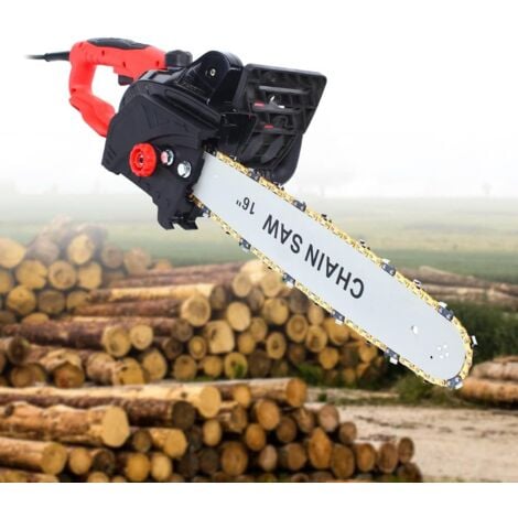 GOJOY Motosierra eléctrica de 2000 W, 16 pulgadas, potente 800 m/min, sierra eléctrica de mano, cable de alimentación de 4,92 pies y ventana de aceite visible para su procesamiento de madera para cortar