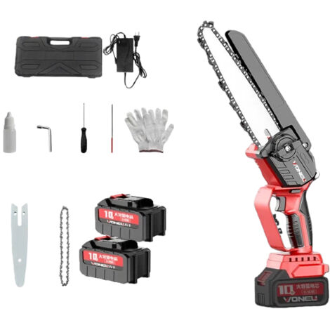 Motosierra inalámbrica de 21 V y 3000 mAh: mini motosierra eléctrica de poda, compatible con baterías Makita (2 baterías, 1 cargador)