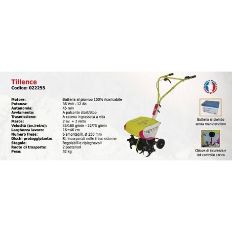 Motozappa a Batteria, Motozappa da Giardino a Batteria da 20 V con Batteria  Ricaricabile e Caricabatterie, Coltivatore di Terreno a Denti Anteriori a  Batteria Elettrico Portatile, : : Giardino e giardinaggio