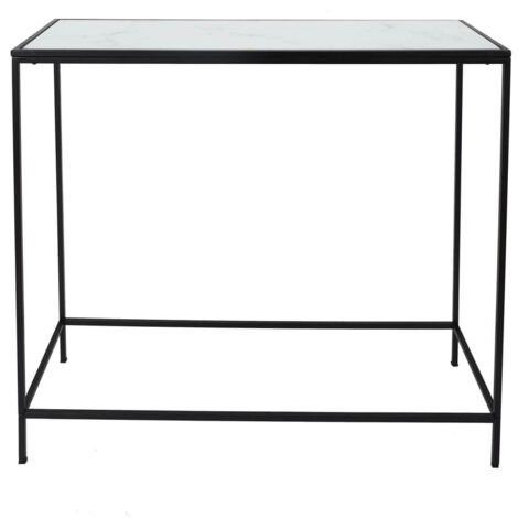MOTSA - Console Plateau Verre Imitation Marbre