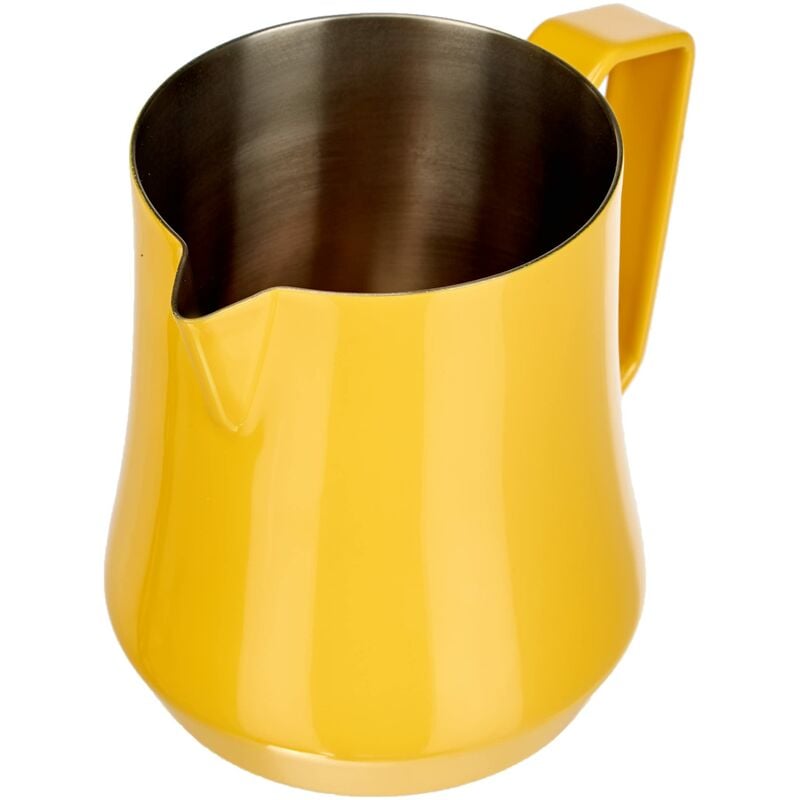 Motta 4250 - Bricco per latte Tulip, in acciaio inox rivestito in giallo, 500 ml, 12,5 x 7 x 10,5 cm