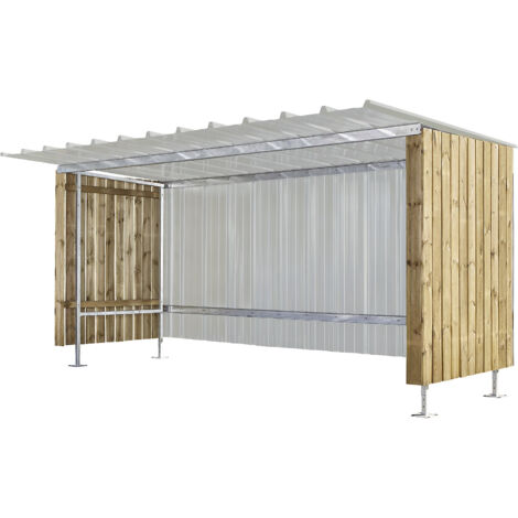 Mottez, Abri, h x l 2150 x 3990 mm, aspect métallique,