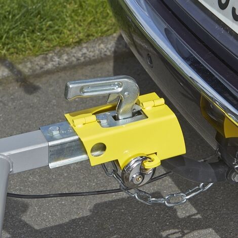 Mottez – Antivol tête d'attelage pour remorque – Longueur 200 mm – Cadenas Discus haute sécurité – A069F