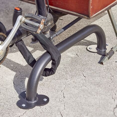 Mottez – Arceau antivol vélo cargo – Tube acier Ø 50 mm – Installation rapide avec vis indévissables – Traitement antirouille optimal