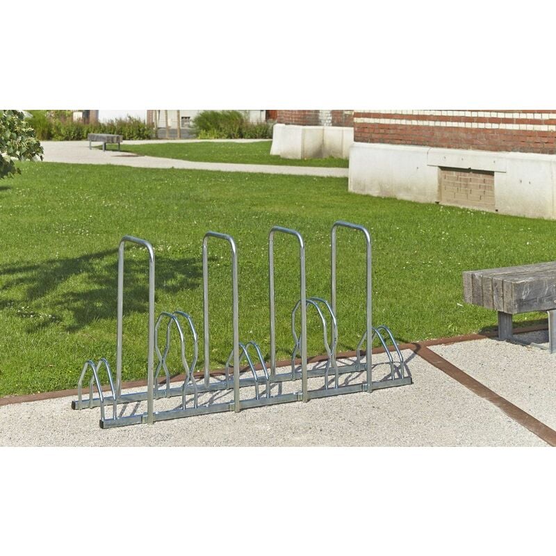 Râtelier à vélos 5 Vélos - 2 Niveaux avec Arceaux - B129AR - Ce produit de marque est neuf. - Mottez