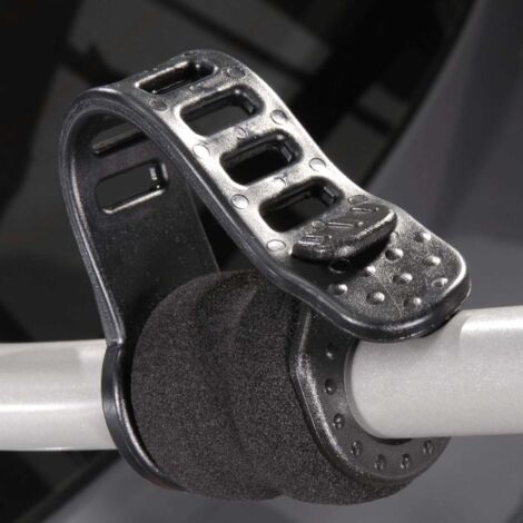 Mottez – Bloc cadre de porte-vélo suspendu – Lot de 2 blocs avec manchons en mousse – Sangles élastiques et crochets – Pour tubes de Ø25mm