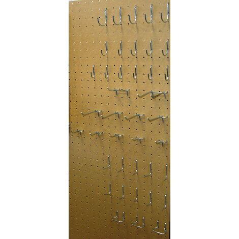 Mottez – Crochets de rangement universels pour panneau perforé – Lot de 40 – B274B – Fixation murale – Acier galvanisé pour usage intensif