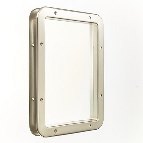Mottez – Hublot de porte métal rectangulaire nickelé mat 31x41cm – Vitre trempée 4mm – Pour porte épaisseur 40mm – Usage intérieur