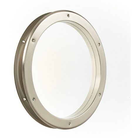 Mottez – Hublot de porte métal rond nickelé mat Ø38,5cm – Épaisseur 40mm – Finition moderne pour portes – Diamètre intérieur 31,5cm