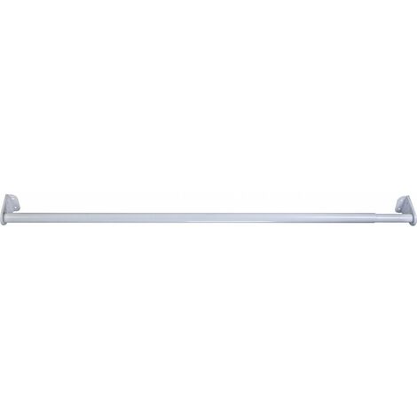 Mottez – Kit barre de penderie 98 à 180 cm blanc – Tube et support de fixation murale – Charge max 30 kg/m – Inclus 2 crochets de renfort
