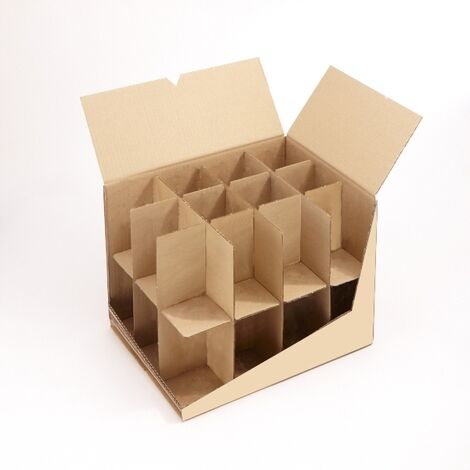 Mottez – Kit carton 36L – Croisillon pour 12 bouteilles ou 24 verres – Rangement optimisé pour événements – Matériau résistant