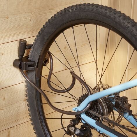 Mottez – Lot de 2 crochets vélo bloque pneu – Support réglable pour pneus de 23 à 70 mm – Charge max 15 kg – Rangement vertical ou horizontal